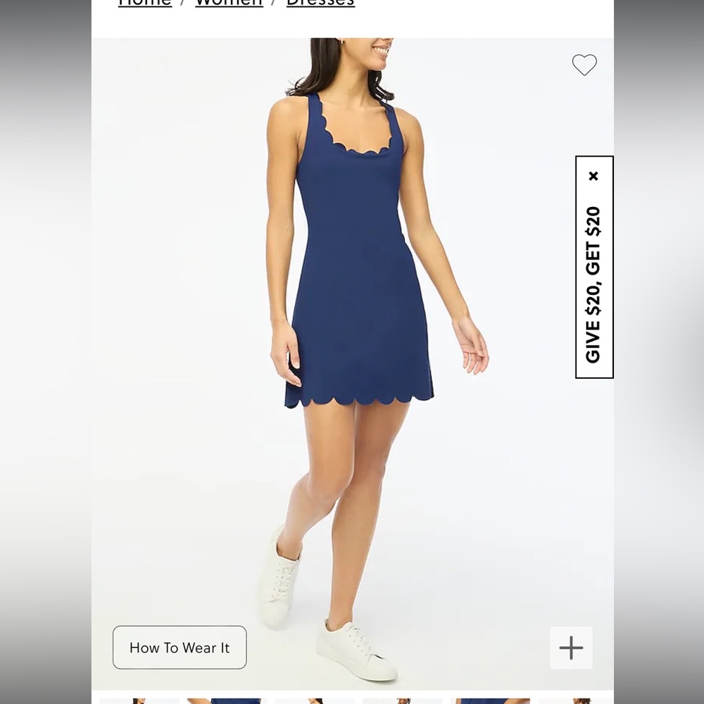 J Crew Size Large Scalloped Active Dress